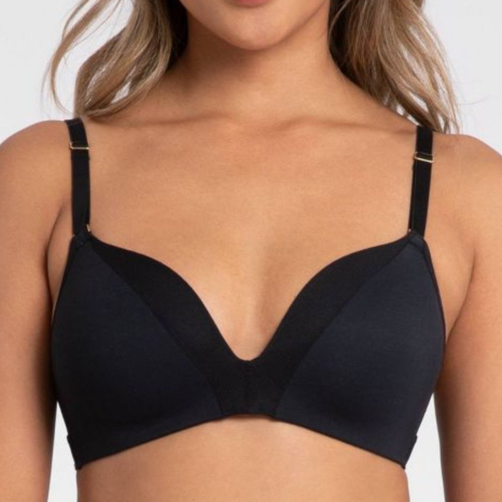 All.You. LIVELY All Day Deep V No Wire Optional Racerback Bra, Black